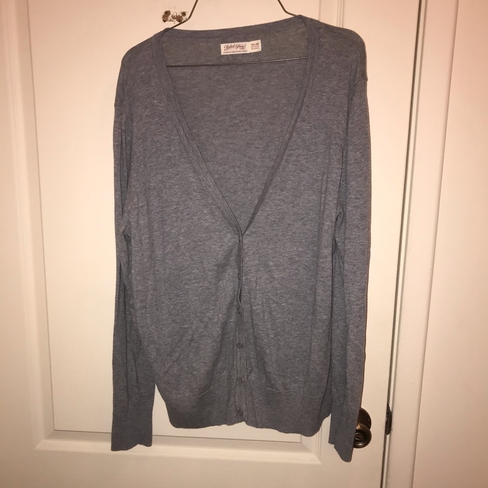 👚2 for $10 Gray Cardigan Plus Size XXL 20